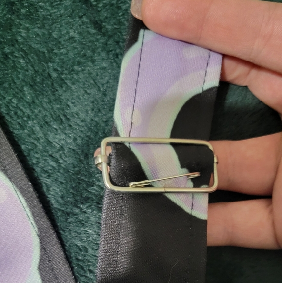 In Control Clothing Pastel Goth Black and Blue Bats Graphic Overalls - Picture 3 of 8